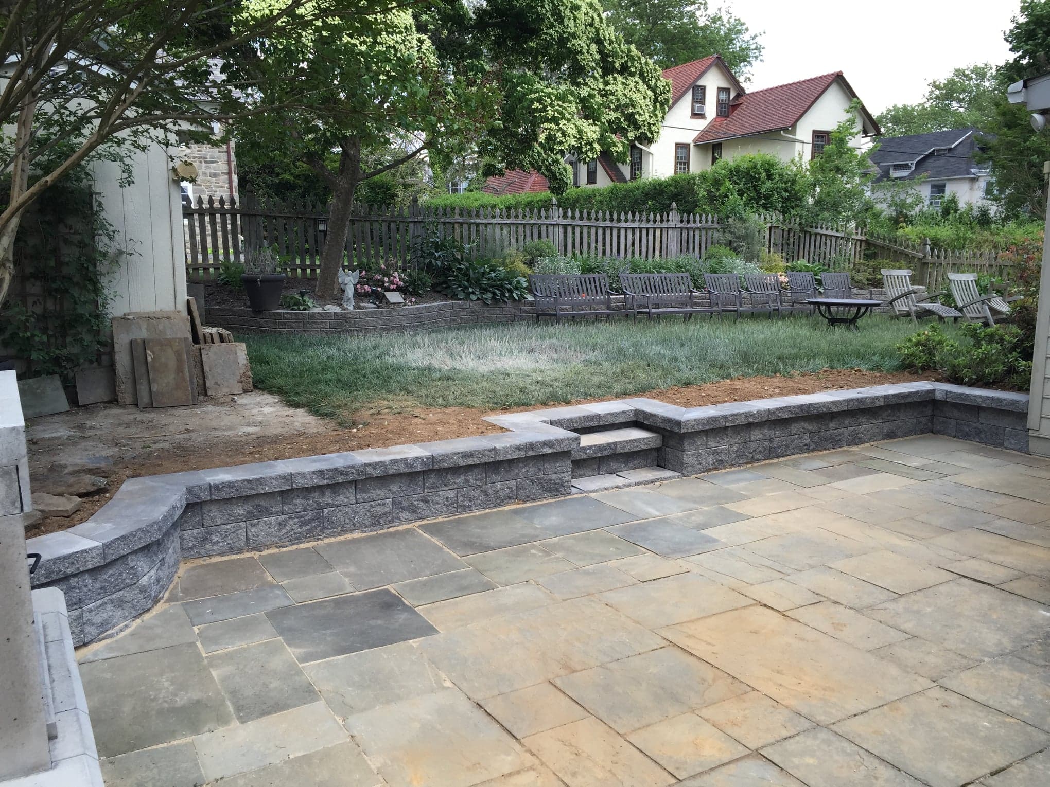 Retaining Walls by Natalini Masonry in Bucks County PA — Project 1