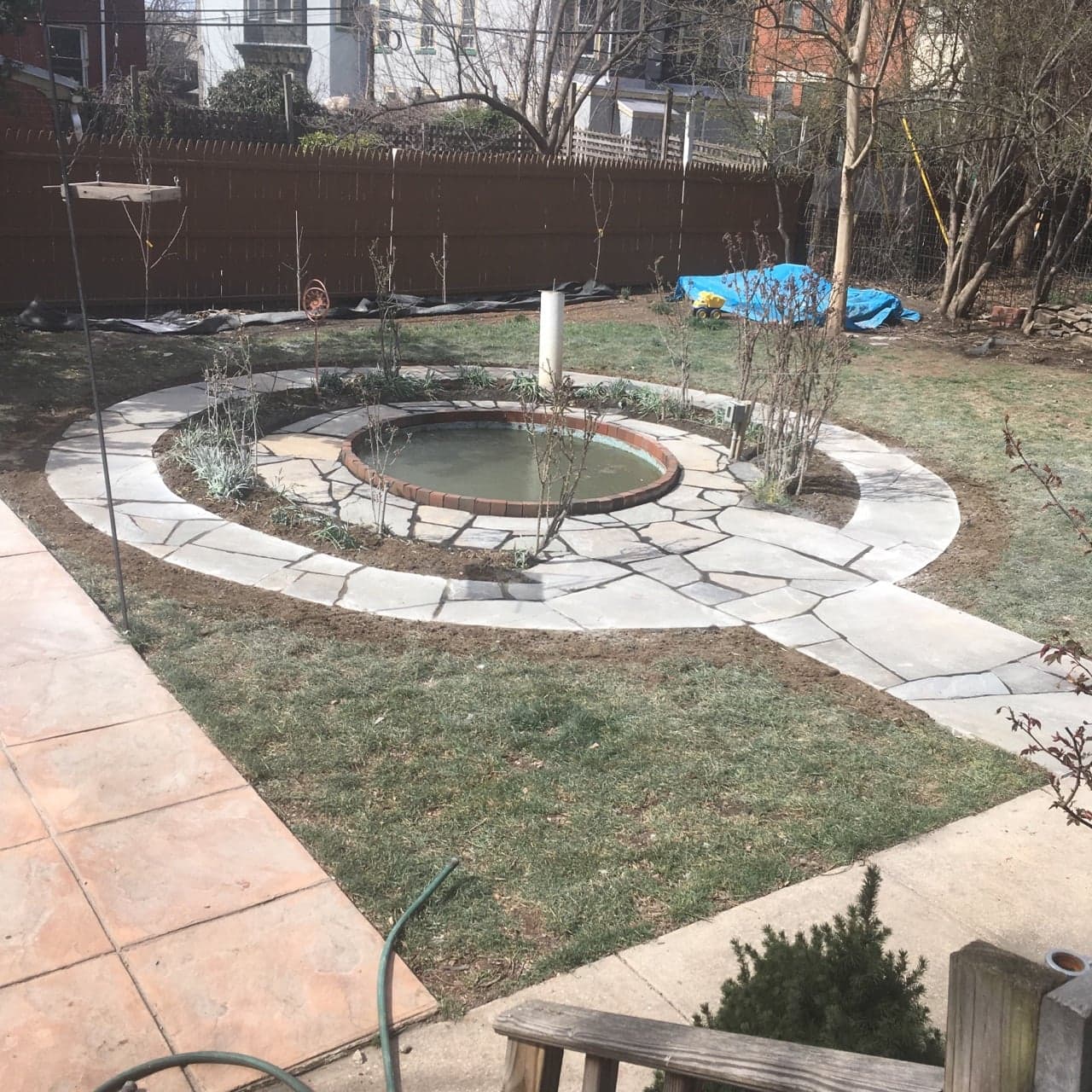 Stone stoop installation by Natalini Masonry in Bucks County PA