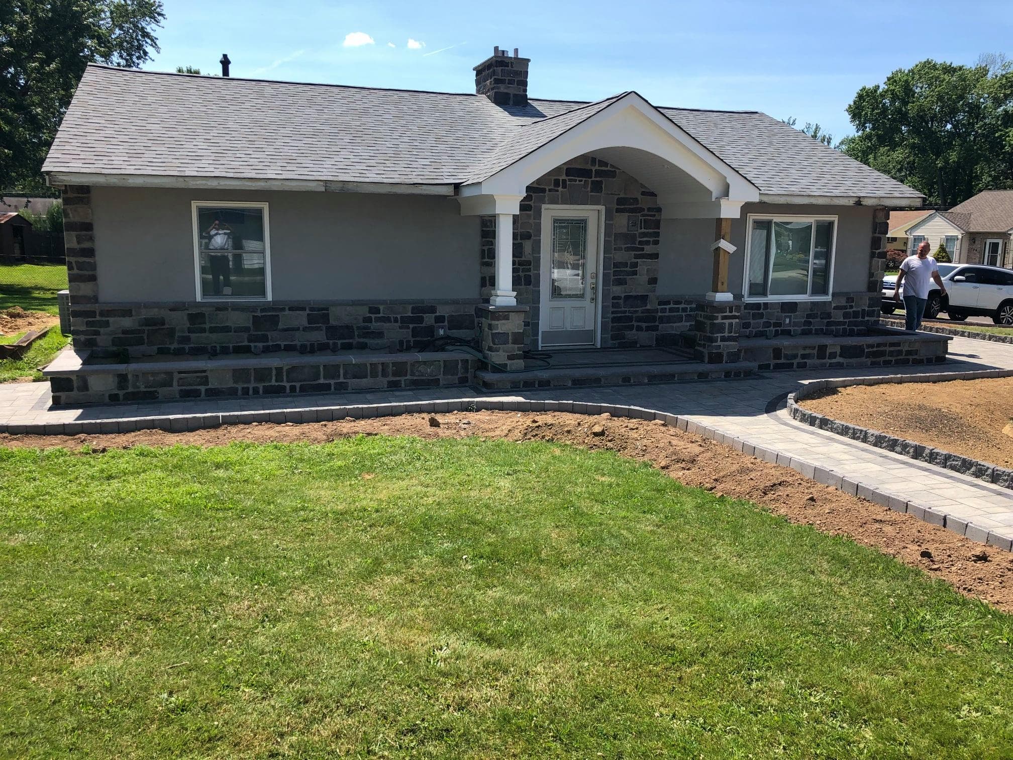 Bluestone steps installed by Natalini Masonry in Bucks County PA