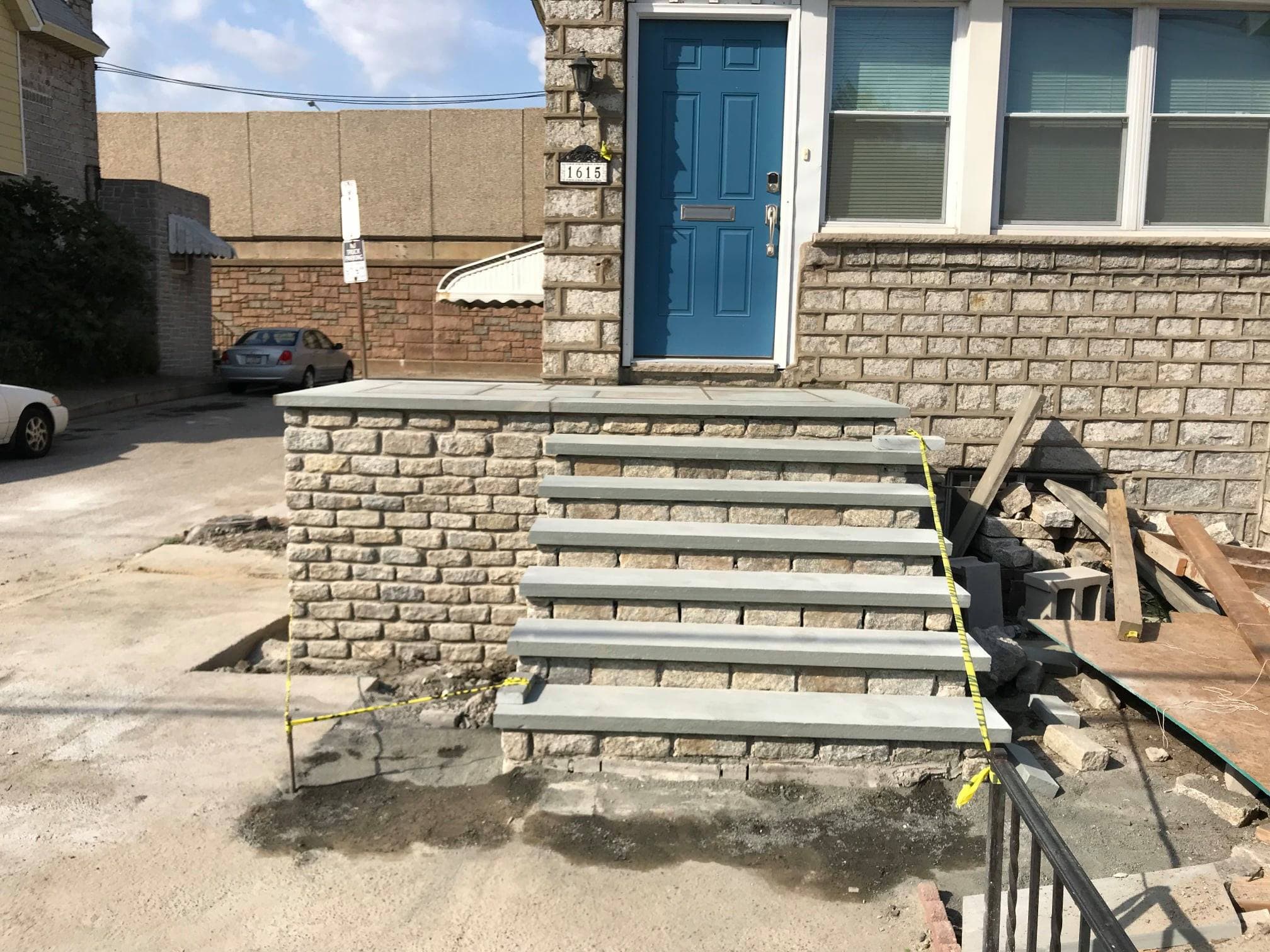 Stone step installation project by Natalini Masonry in Bucks County PA