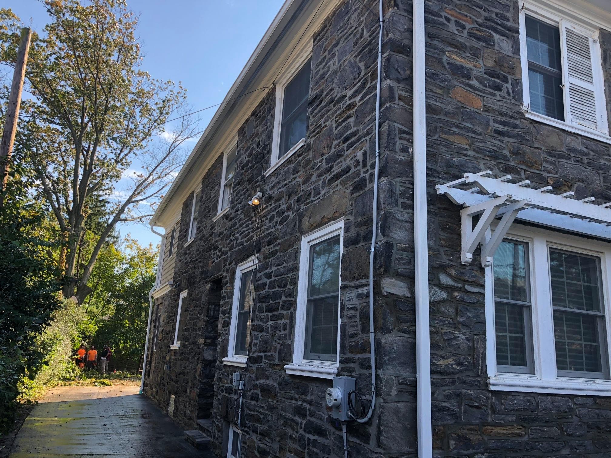 Stone pointing work by Natalini Masonry in Bucks County PA
