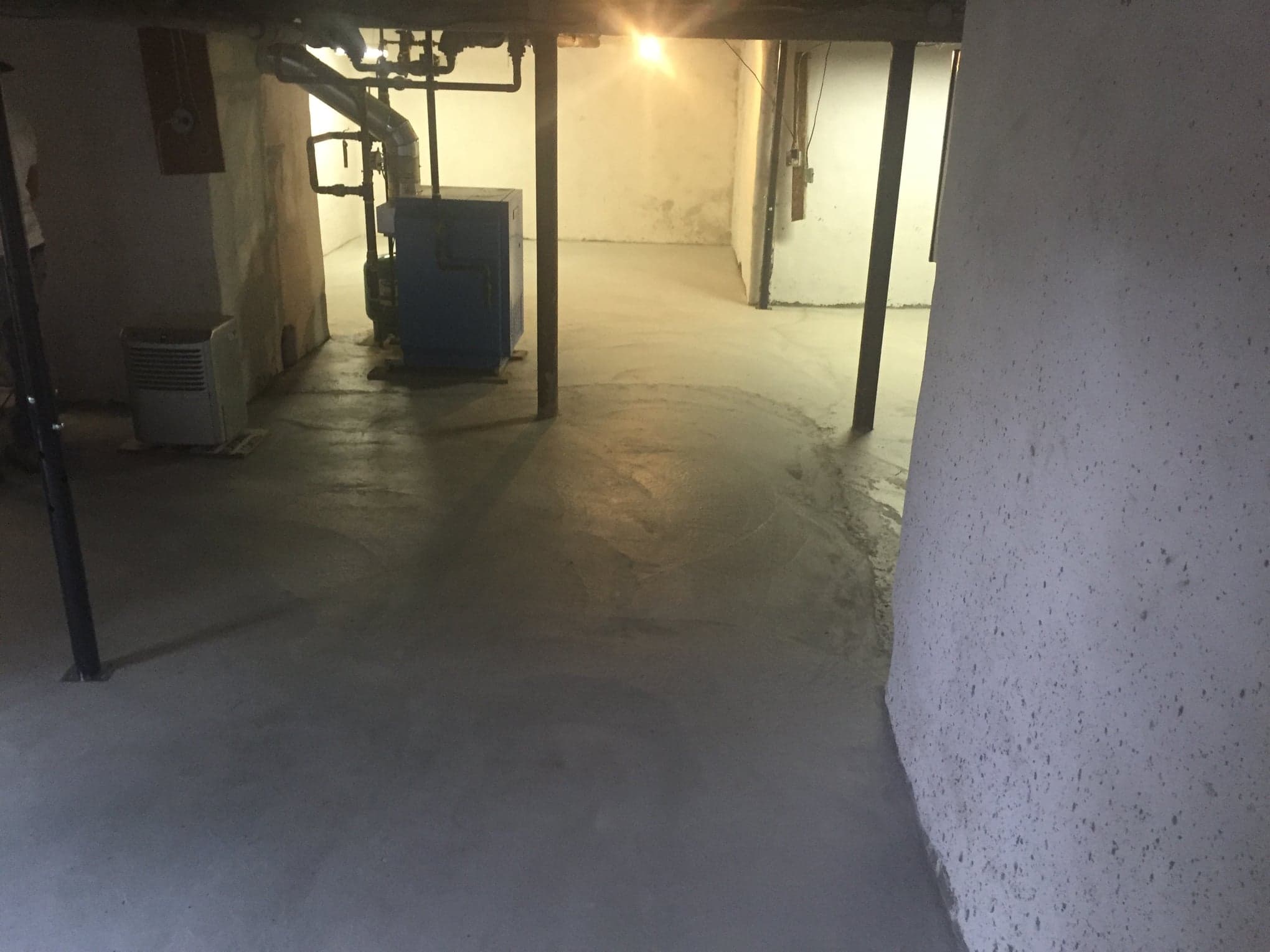 Basement wall installation by Natalini Masonry in Bucks County PA